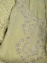 Embroidered Chanderi Unstitched Suit Piece With Dupatta